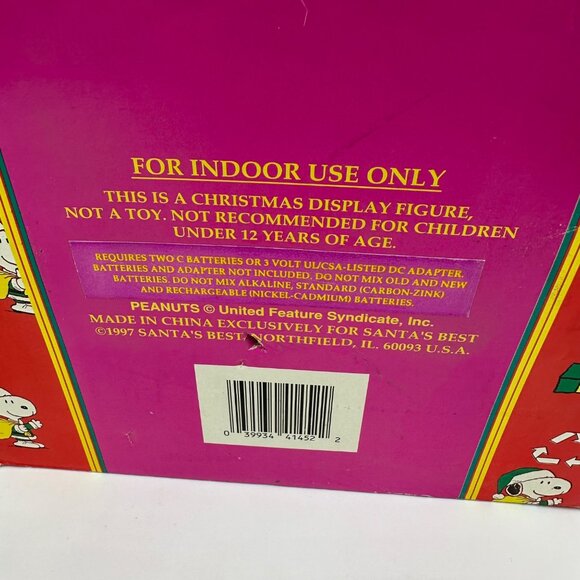 New Vtg 1997 Santas Best Snoopy Claus Holiday Decor Animated Motionette Figure - Picture 2 of 6